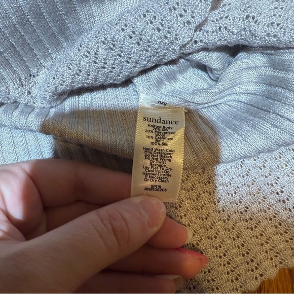 Sundance Size XS Light Gray Silk Wool Cashmere Sweater - Picture 4 of 5